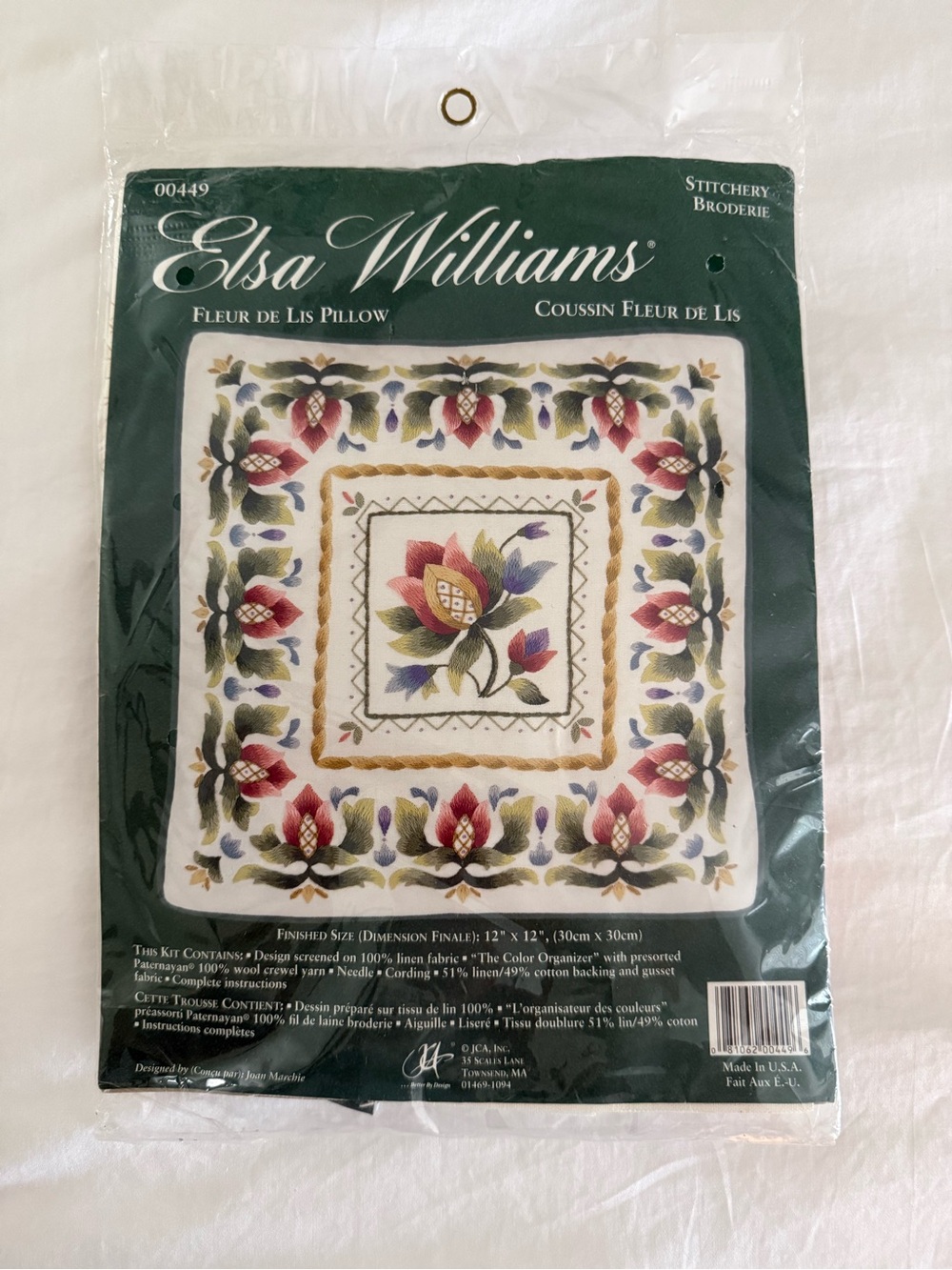 Elsa Williams Fleur de Lis Embroidery Pillow Kit - Multi-Color